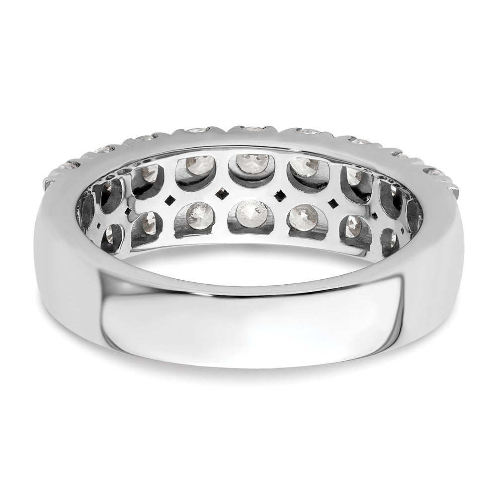 Exclusive 14K White Gold Double Row Fashion Band with 1.5ct Lab-Grown Diamond