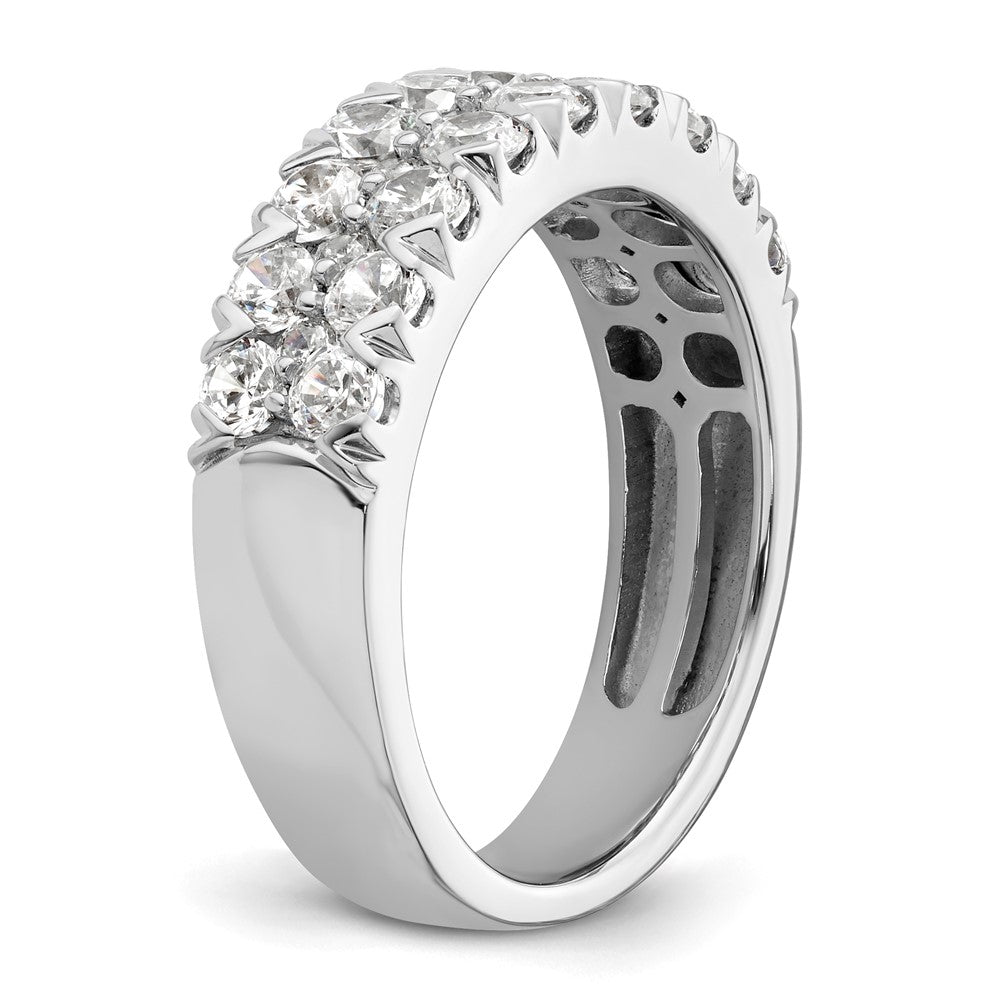 Exclusive 14K White Gold Double Row Fashion Band with 1.5ct Lab-Grown Diamond