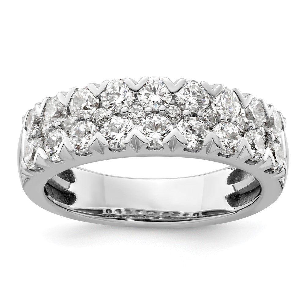 Exclusive 14K White Gold Double Row Fashion Band with 1.5ct Lab-Grown Diamond
