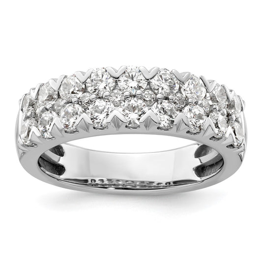 Exclusive 14K White Gold Double Row Fashion Band with 1.5ct Lab-Grown Diamond