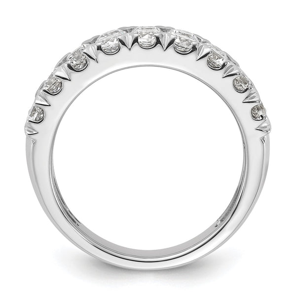14K White Gold Double Row Band with 2 Carat Lab-Grown Diamond