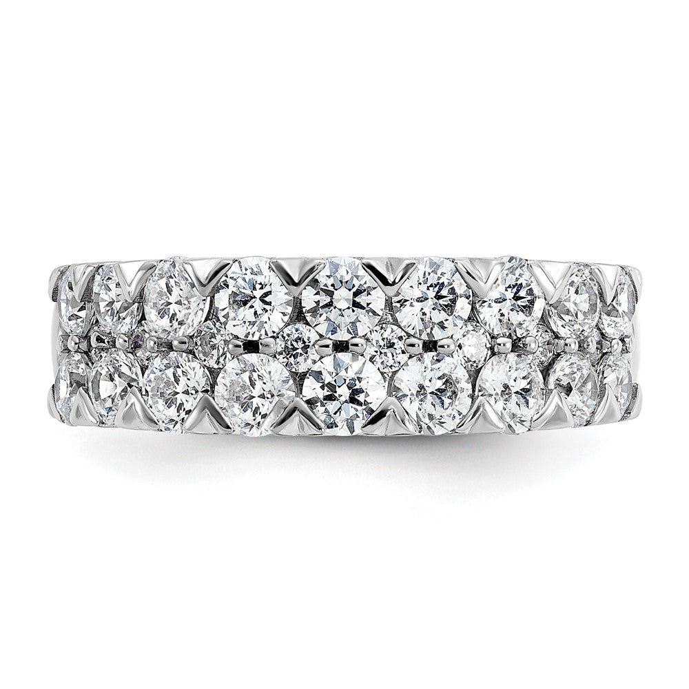 Order Stylish 14K White Gold Double Row Band with 2 Carat Lab-Grown Diamond