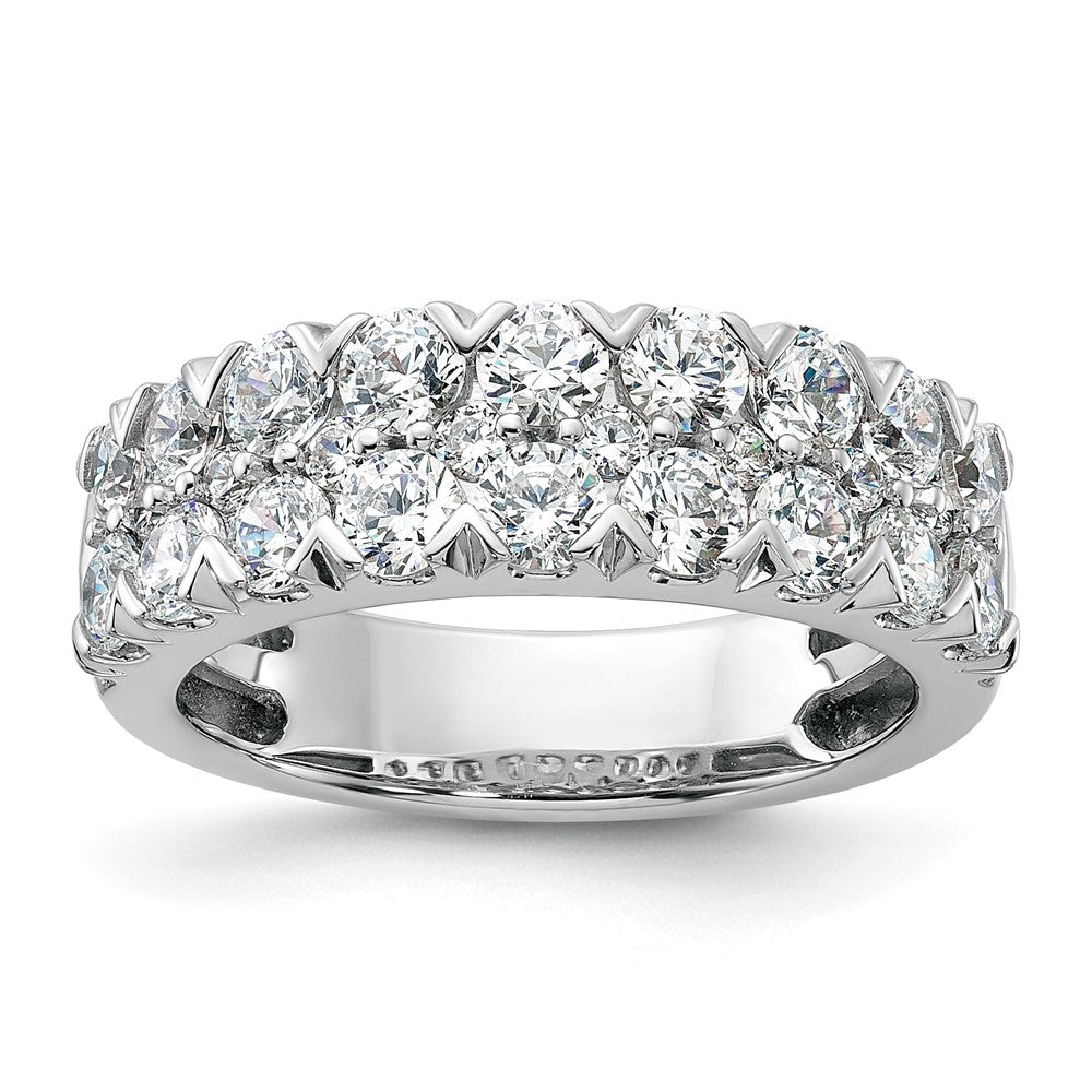 Order Stylish 14K White Gold Double Row Band with 2 Carat Lab-Grown Diamond