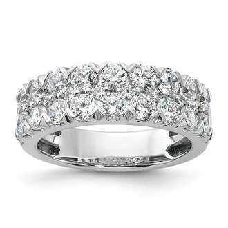 Order Stylish 14K White Gold Double Row Band with 2 Carat Lab-Grown Diamond