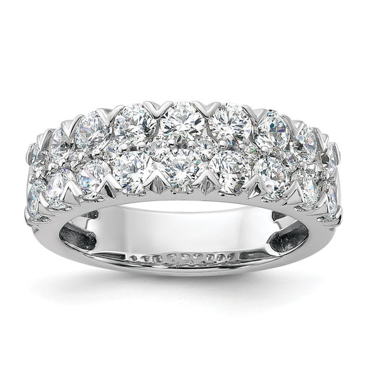 Order Stylish 14K White Gold Double Row Band with 2 Carat Lab-Grown Diamond