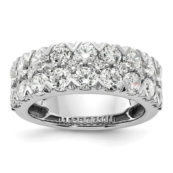 14K White Gold Double Row Band with 3 Carat Lab-Grown Diamond