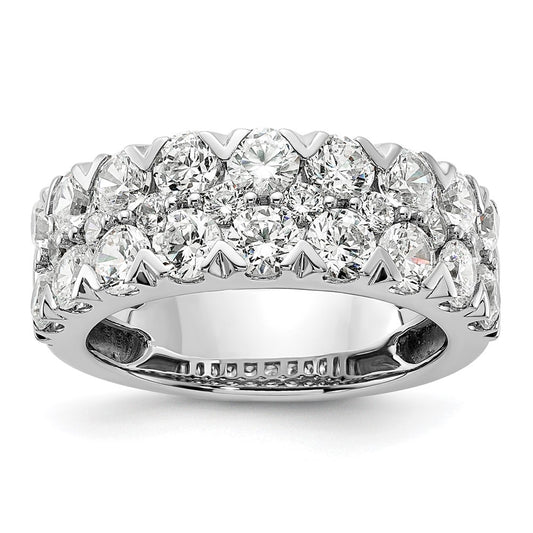 Exclusive 14K White Gold Double Row Band with 3 Carat Lab-Grown Diamond