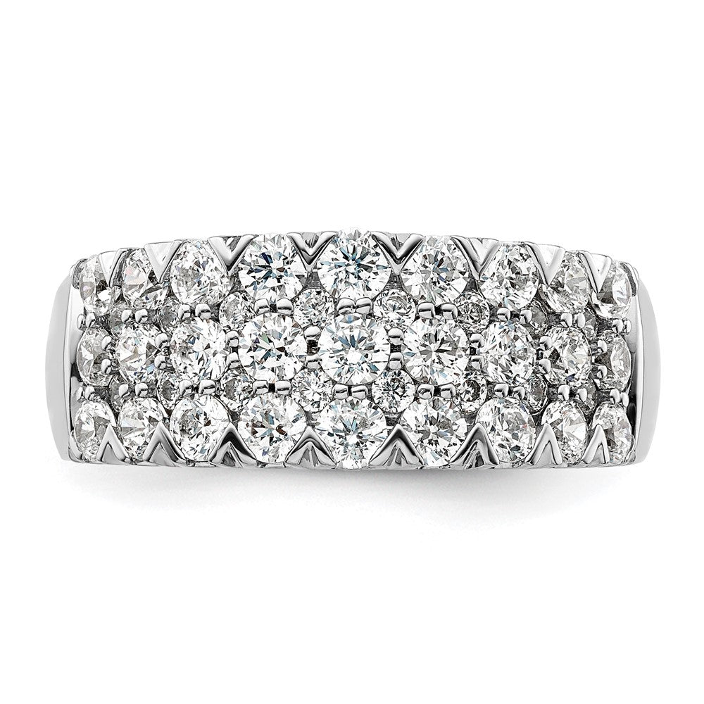 Buy Exclusive 14K White Gold Triple Row Band with 1.5 Carat Lab-Grown Diamond
