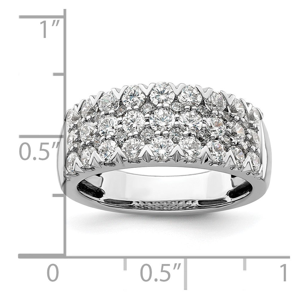 Buy Exclusive 14K White Gold Triple Row Band with 1.5 Carat Lab-Grown Diamond