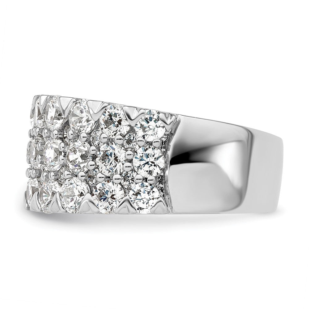 Buy 14K White Gold Triple Row Band with 3 Carat Lab Grown Diamond - Luxury Style