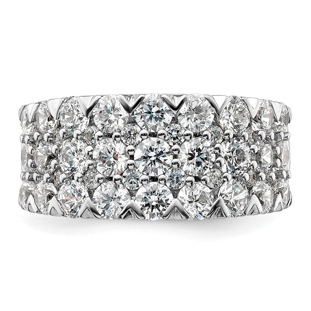 Buy 14K White Gold Triple Row Band with 3 Carat Lab Grown Diamond - Luxury Style