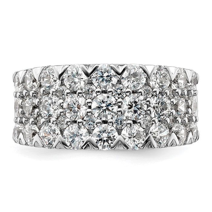 Buy 14K White Gold Triple Row Band with 3 Carat Lab Grown Diamond - Luxury Style-4