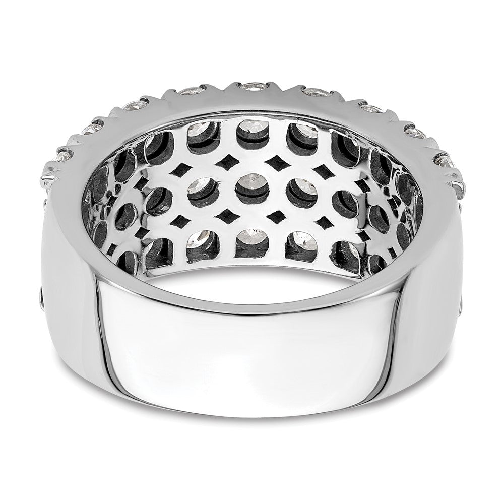 Buy 14K White Gold Triple Row Band with 3 Carat Lab Grown Diamond - Luxury Style
