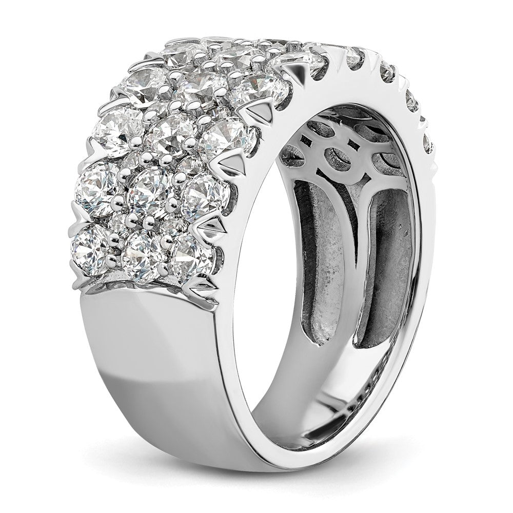 Buy 14K White Gold Triple Row Band with 3 Carat Lab Grown Diamond - Luxury Style