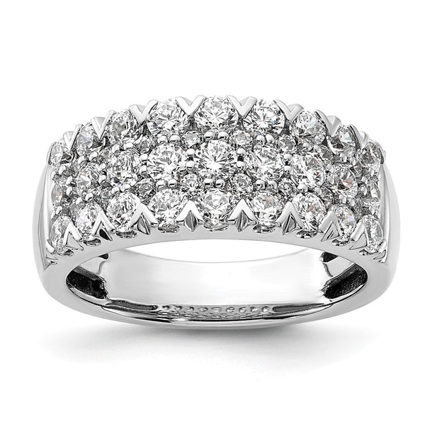 14K White Gold Pave Set Diamond Ring - 1.5 Carats