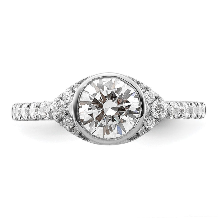 Buy 14K White Gold Halo Engagement Ring - 1 Carat Round Bezel, Stylish Value!-4