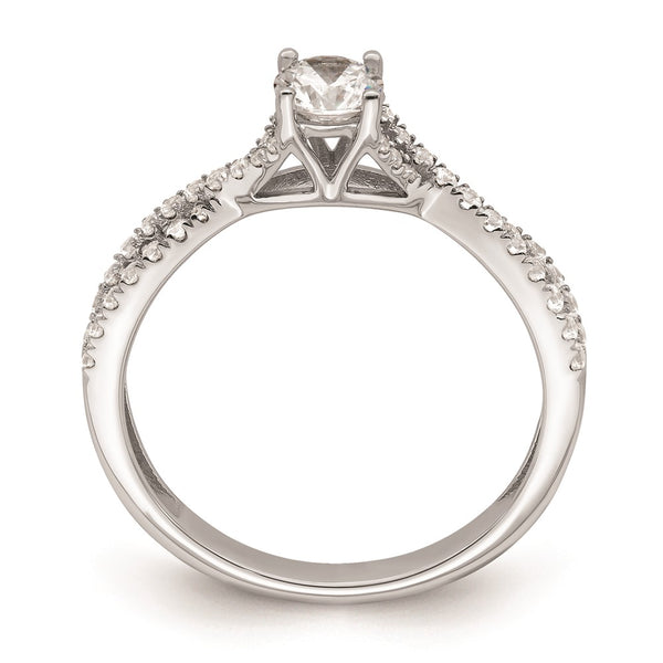 14K White Gold Criss-Cross Engagement Ring, 5/8 Carat Diamonds