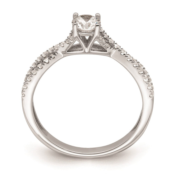 Buy 14K White Gold Criss-Cross Engagement Ring, 5/8 Carat Diamonds, Luxury Value-2