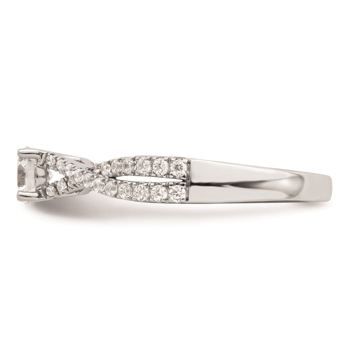 Buy 14K White Gold Criss-Cross Engagement Ring, 5/8 Carat Diamonds, Luxury Value-3