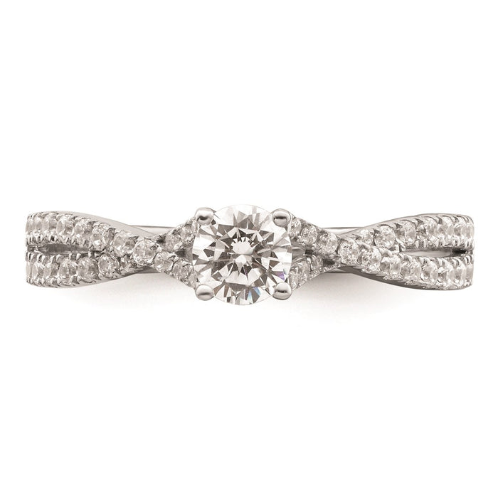 Buy 14K White Gold Criss-Cross Engagement Ring, 5/8 Carat Diamonds, Luxury Value-4