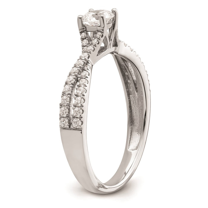 Buy 14K White Gold Criss-Cross Engagement Ring, 5/8 Carat Diamonds, Luxury Value-6