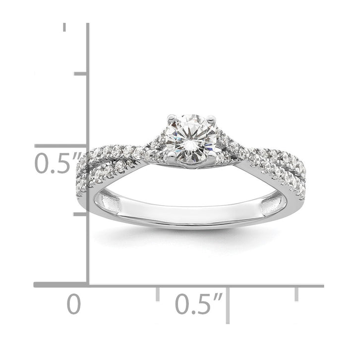 Buy 14K White Gold Criss-Cross Engagement Ring, 5/8 Carat Diamonds, Luxury Value-7