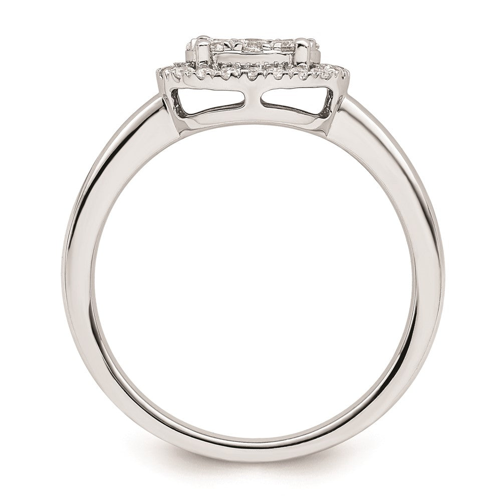 Buy 14K White Gold Oval Halo Cluster Engagement Ring - 1/3 Carat Diamond, Luxury Style