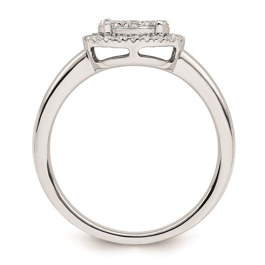 Buy 14K White Gold Oval Halo Cluster Engagement Ring - 1/3 Carat Diamond, Luxury Style
