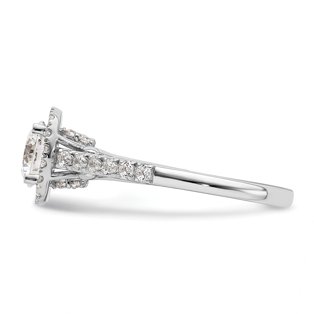 Buy Affordable 14K White Gold Halo Engagement Ring for 1 Carat Center, 6.5mm