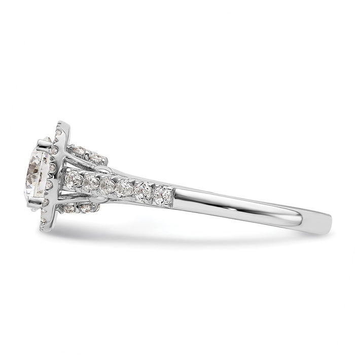 Buy Affordable 14K White Gold Halo Engagement Ring for 1 Carat Center, 6.5mm-3