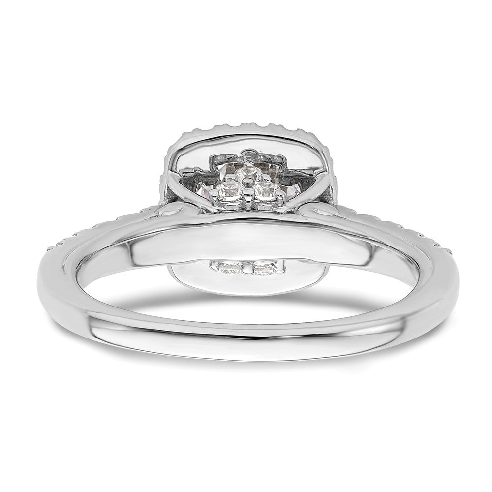 Buy Affordable 14K White Gold Halo Engagement Ring for 1 Carat Center, 6.5mm