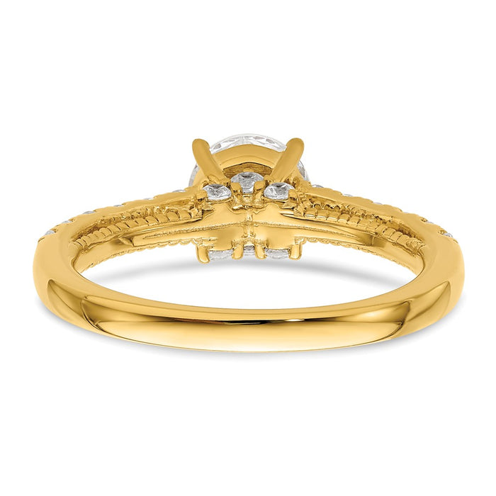 Buy 14K Vintage Semi-Mount Engagement Ring 1 Carat with 1/2 Carat Diamonds - Stylish!-5