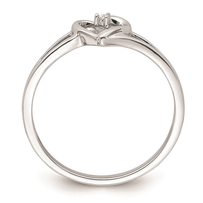 Buy 14K White Gold Heart Promise Ring, .01 Carat Diamond - Stylish Engagement Set-2