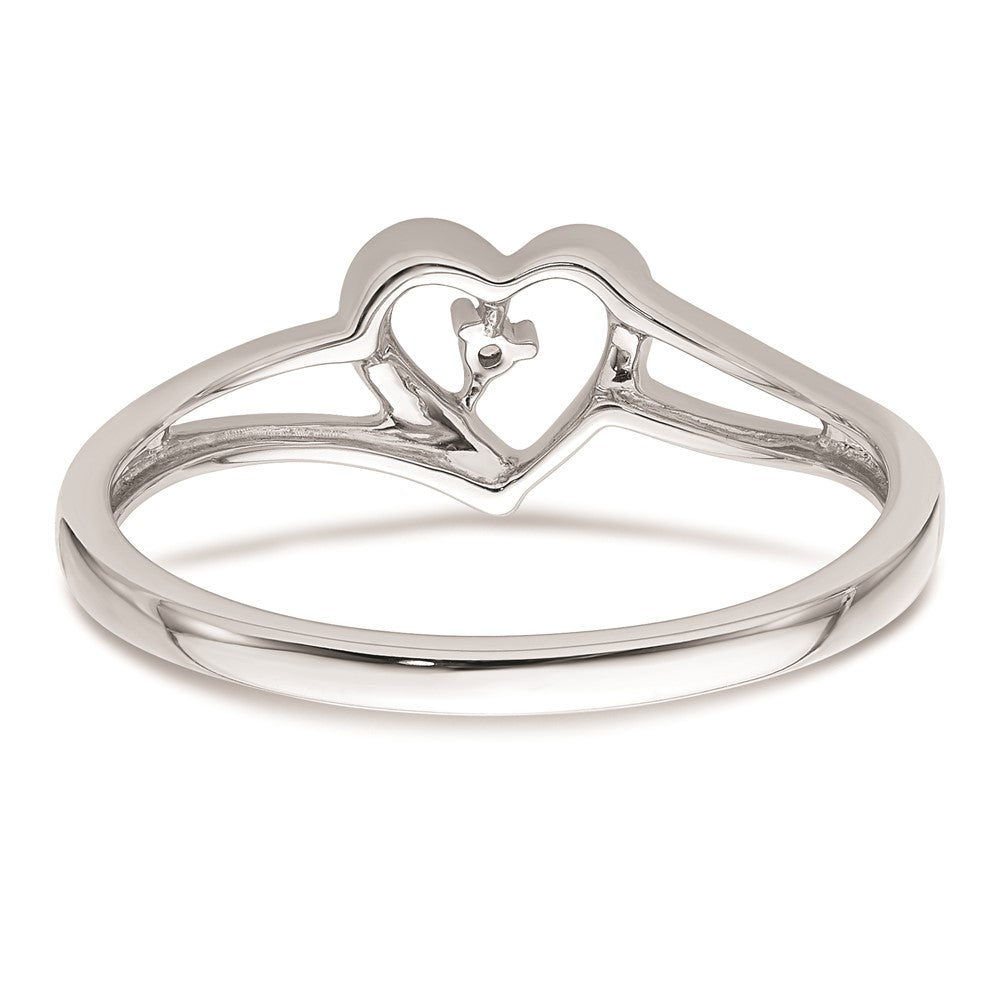 Buy 14K White Gold Heart Promise Ring, .01 Carat Diamond - Stylish Engagement Set