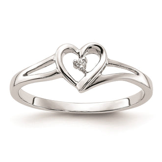 Buy 14K White Gold Heart Promise Ring, .01 Carat Diamond - Stylish Engagement Set