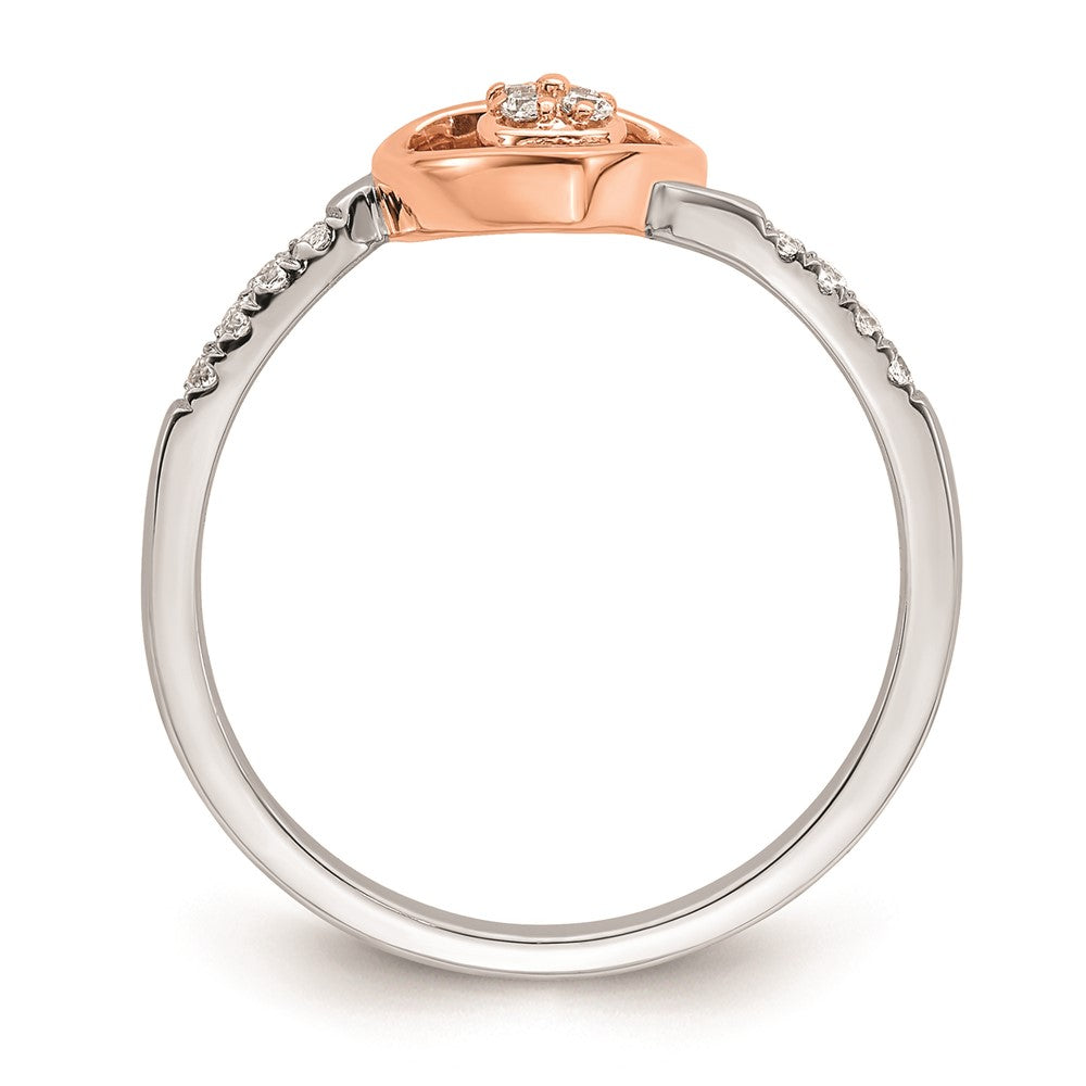Buy Exclusive 14K White & Rose Gold Heart Cluster Engagement Ring, 1/10 Carat Diamond - Stylish Luxury!