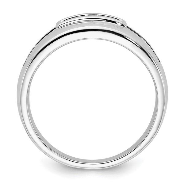 Men's 14K White Gold Ring, 1/4 Carat Diamonds