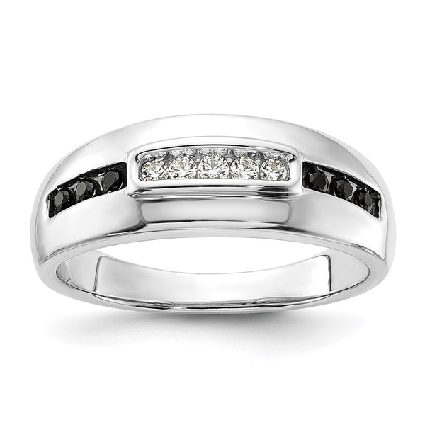 Men's 14K White Gold Ring, 1/4 Carat Diamonds