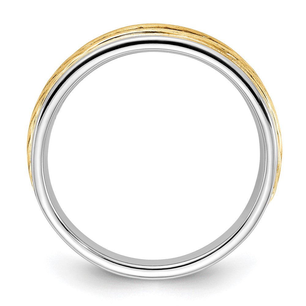 Buy Stylish 14K Two-Tone Men's Channel Band with 1/6 Carat Diamonds