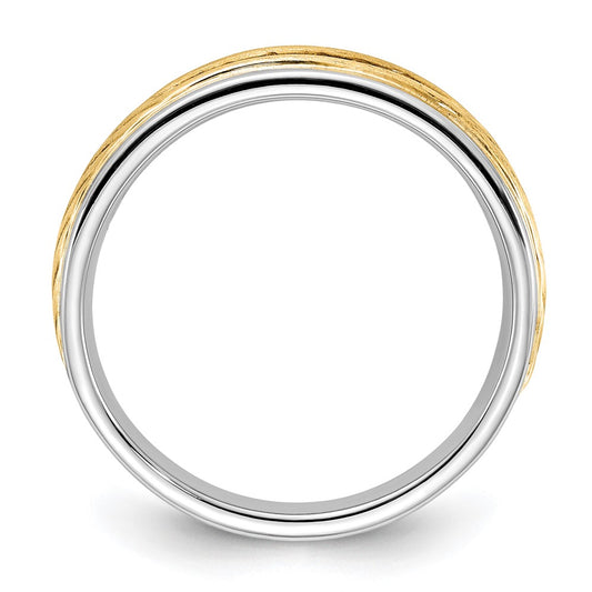 Buy Stylish 14K Two-Tone Men's Channel Band with 1/6 Carat Diamonds