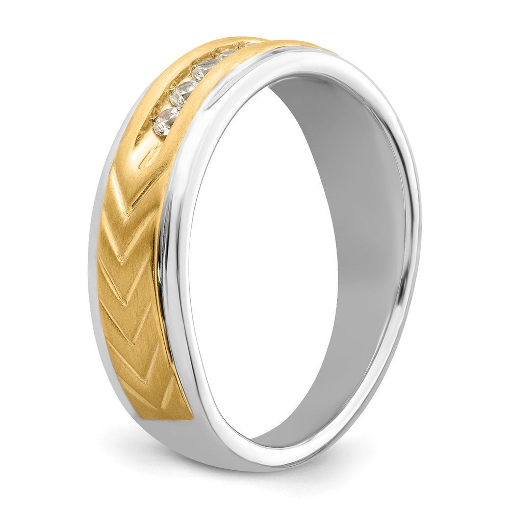 Buy Stylish 14K Two-Tone Men's Channel Band with 1/6 Carat Diamonds