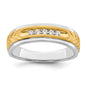 Buy Stylish 14K Two-Tone Men's Channel Band with 1/6 Carat Diamonds-1