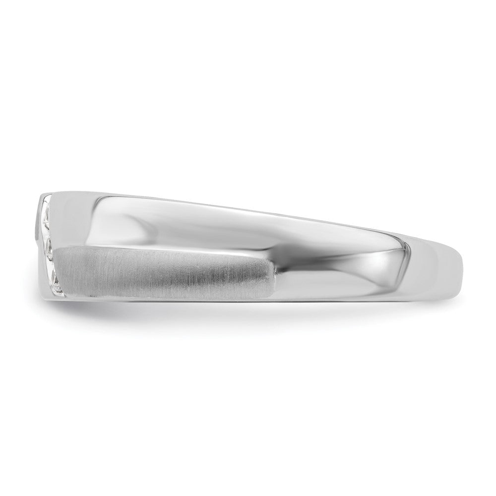 Buy Exclusive 14K White Gold Men's Band with 3-Stone Design & Diamonds