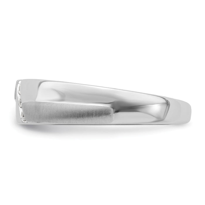 Buy Exclusive 14K White Gold Men's Band with 3-Stone Design & Diamonds-3