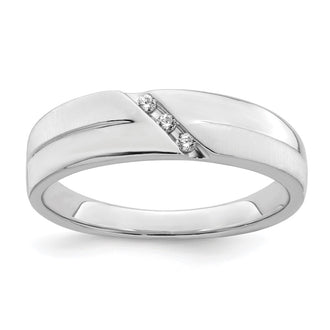 Buy Exclusive 14K White Gold Men's Band with 3-Stone Design & Diamonds