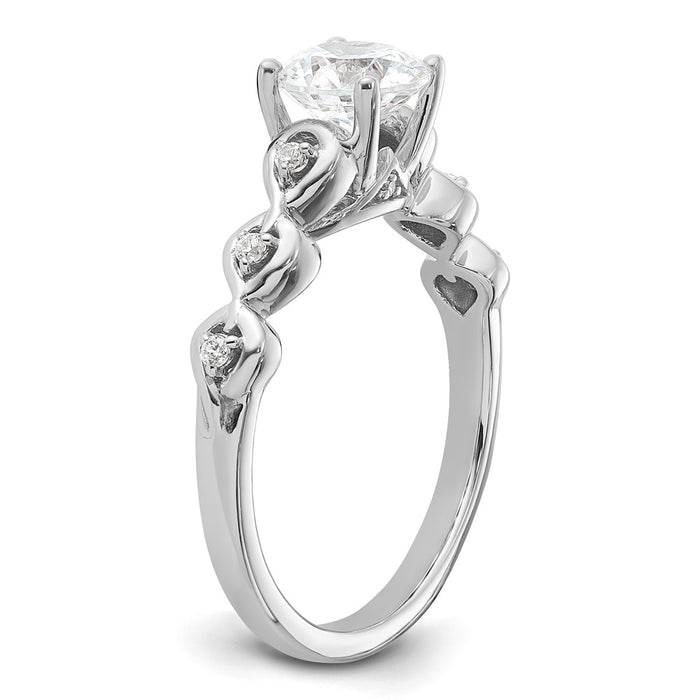 Buy 14K White Gold Diamond Semi-Mount Engagement Ring Setting - Stylish Value-6