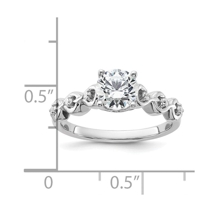 Buy 14K White Gold Diamond Semi-Mount Engagement Ring Setting - Stylish Value-7