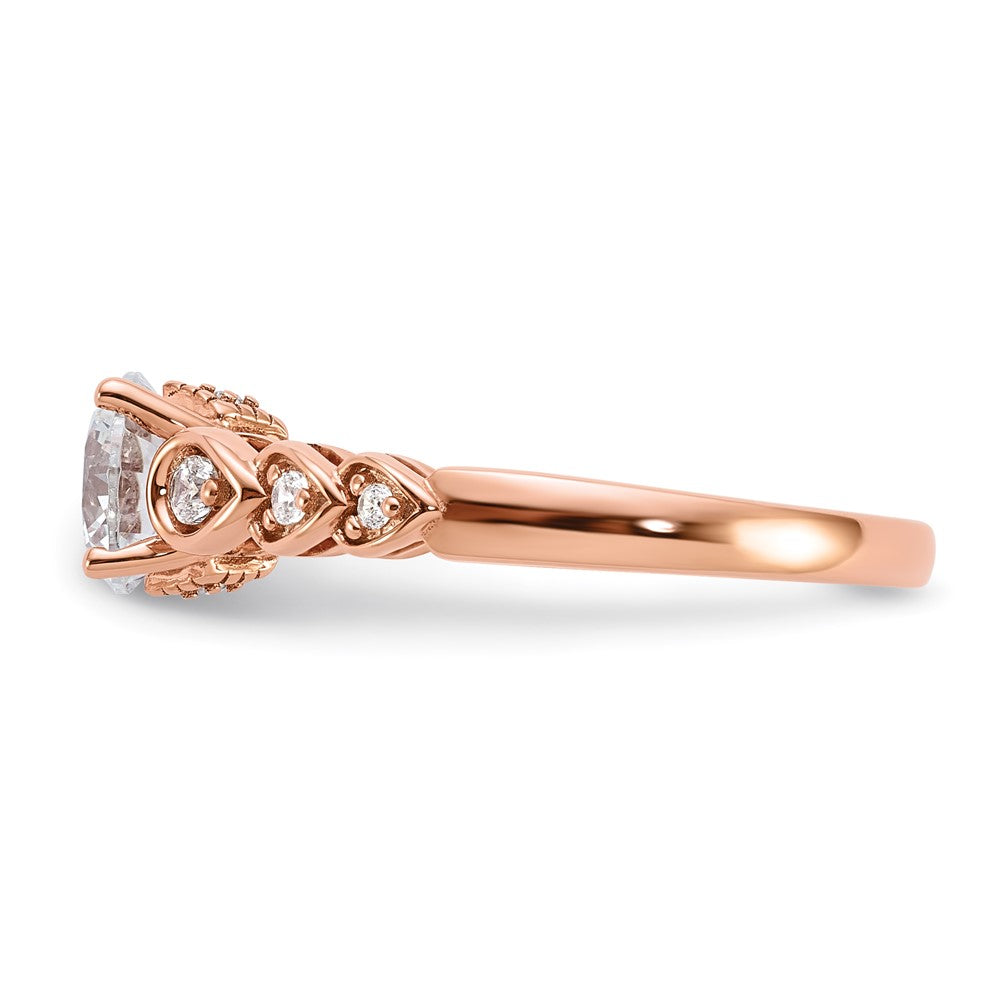 Buy Stylish 14K Rose Gold Semi-Mount Engagement Ring with Diamond Accents