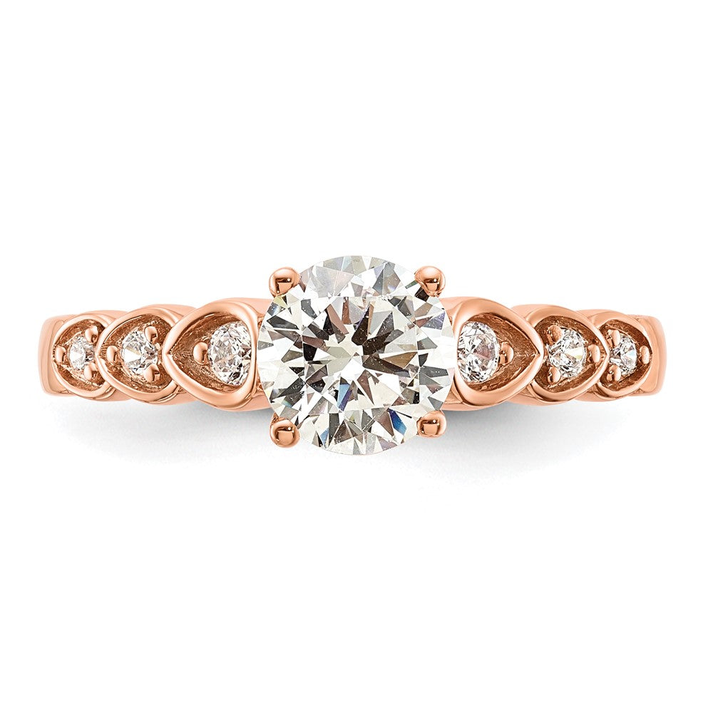 Buy Stylish 14K Rose Gold Semi-Mount Engagement Ring with Diamond Accents
