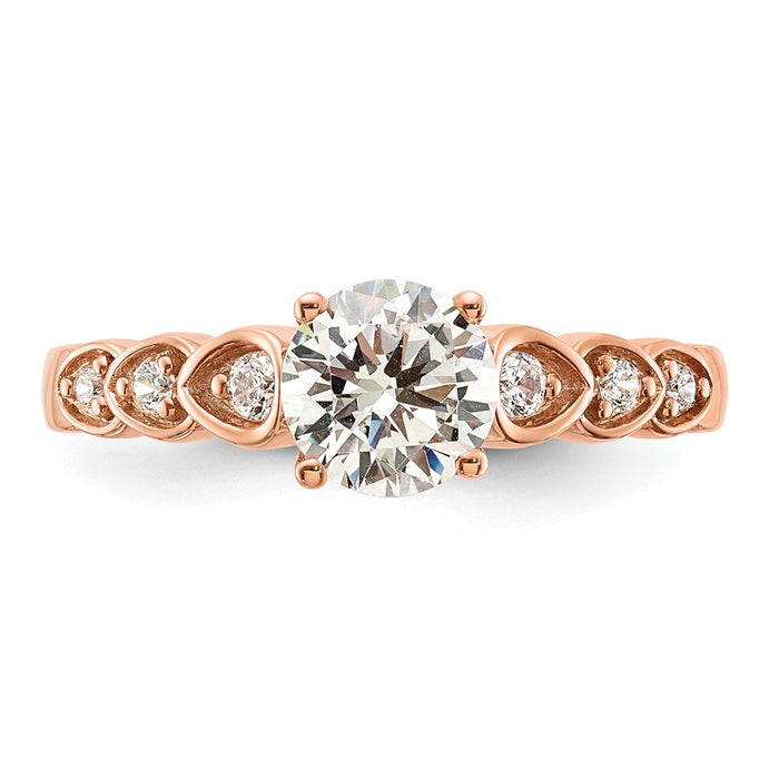 Buy Stylish 14K Rose Gold Semi-Mount Engagement Ring with Diamond Accents-4